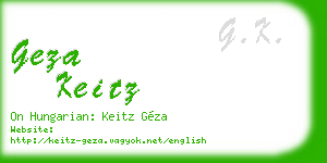 geza keitz business card